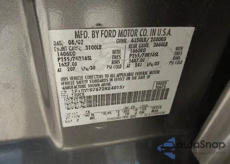 2002 Ford F-150 Lariat/Xlt из США, поврежденный, VIN 1FTRW07672KE40157